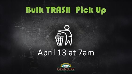 Bulk Trash pick-up April 13