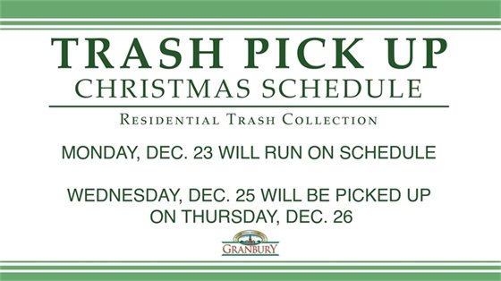 Trash Christmas Schedule