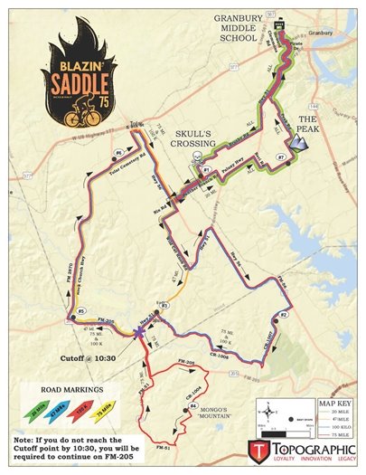 Blazing Saddle 75 map