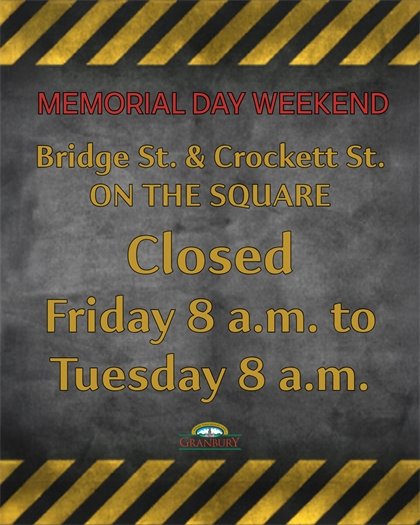 Bridge and Crockett closed for Memorial Day weekend