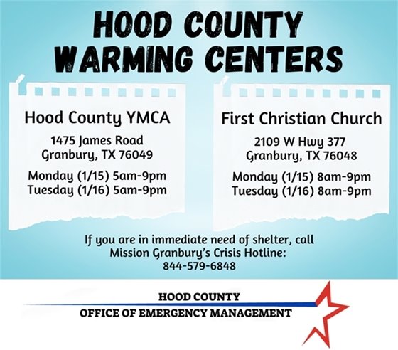 Hood County Warming Centers