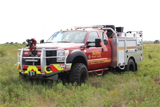 One of the two new fire trucks