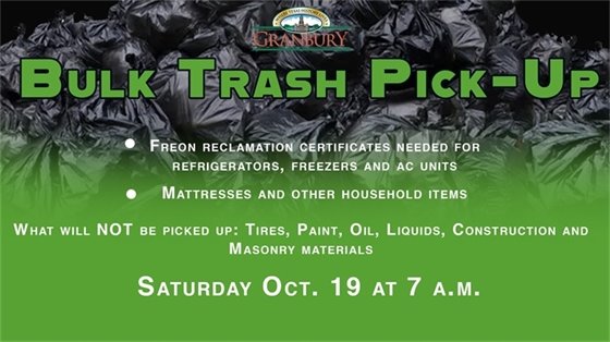Bulk Trash pick-up OCT 19