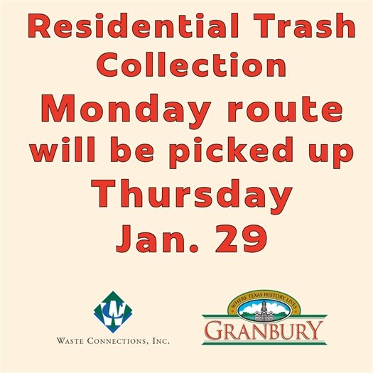 Monday is collected Thursday, January 29