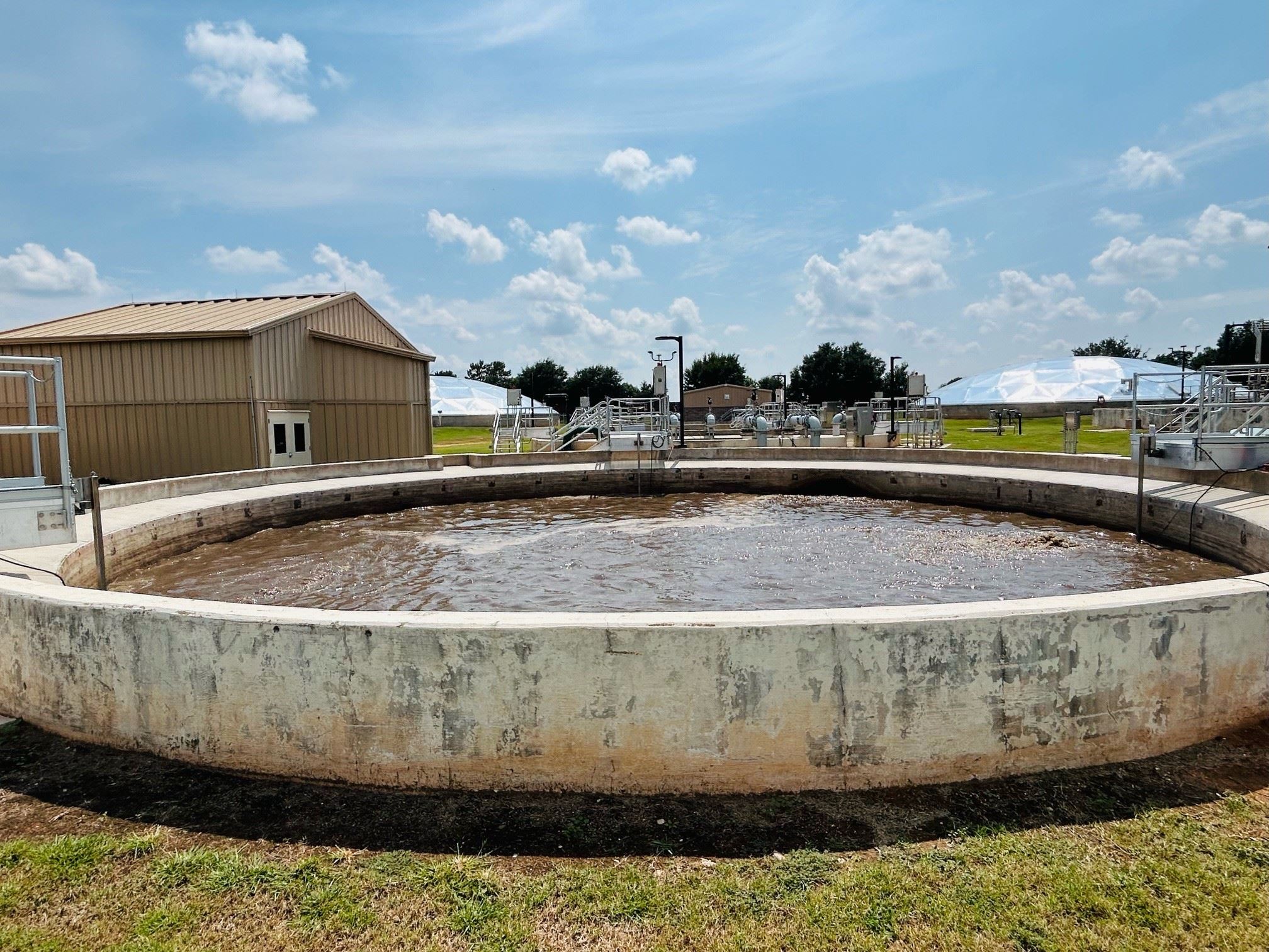 A Wastewater Treatment plant wastewater pool.