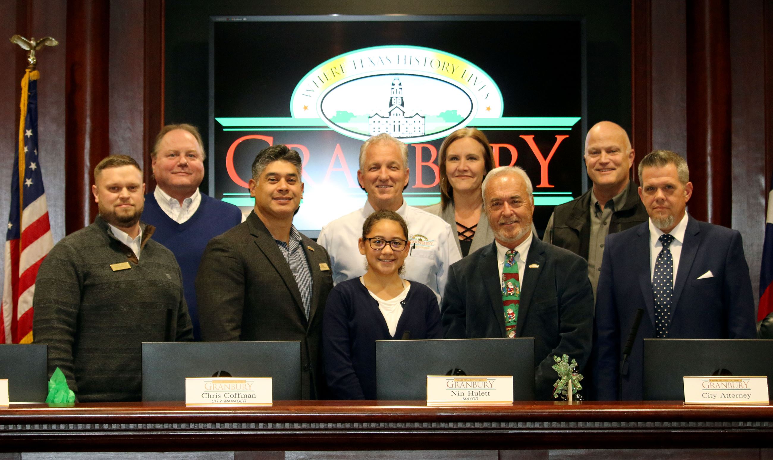 Carley Hill and Granbury City Councilmembers